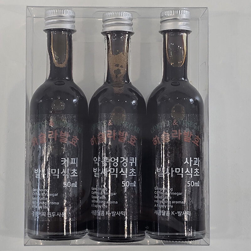 강릉팜,하슬라 전통자연발효 발사믹식초 3종 50ml*3병 비니거 비네거