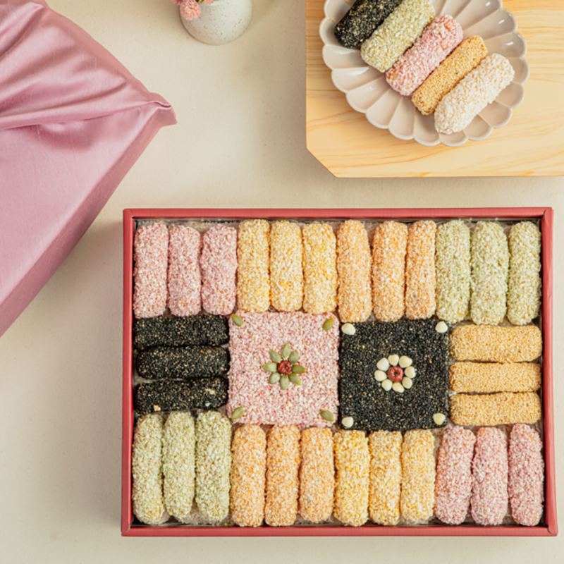 강릉팜,무진장한과 강릉사천 수제조청한과 선물세트 3단 꽃수담2호