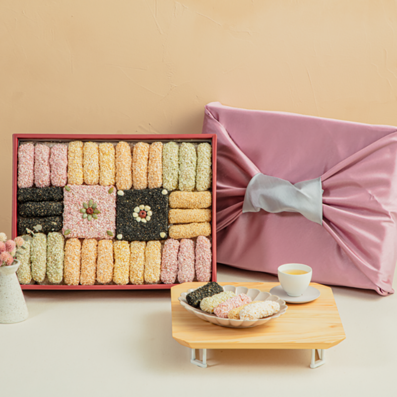 강릉팜,무진장한과 강릉사천 수제조청한과 선물세트 3단 꽃수담2호