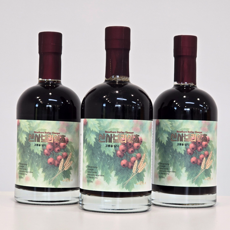 강릉팜,하슬라 자연발효 식초 흑초 500ml 4종 감식초 약콩엉겅퀴 초란 산사보리