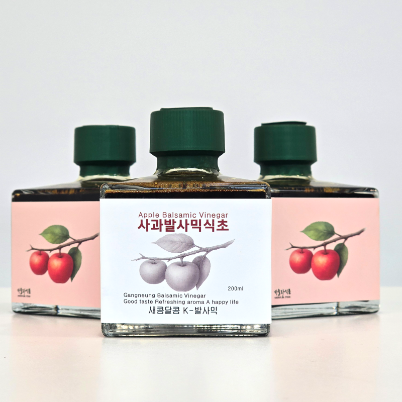 강릉팜,하슬라 자연발효 발사믹식초 200ml 4종 사과 산사보리 약콩엉겅퀴 커피