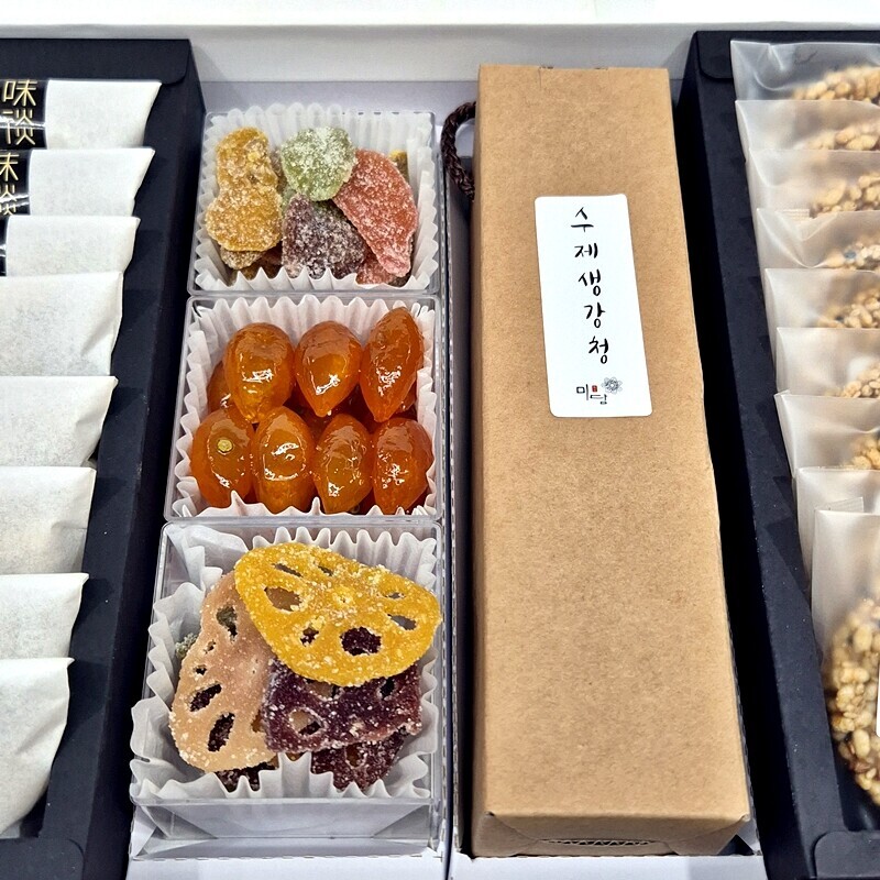 강릉팜,G-MIDAM 강릉미담 (강릉팜 미담종합 26-생강청&정과셑)▶무료배송◀ 콩고물도라지정과 생강,금귤,연근정과 생강청,오곡칩품위있는 명절선물 무보님 은사님 사돈