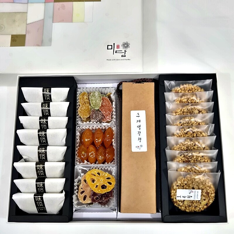 강릉팜,G-MIDAM 강릉미담 (강릉팜 미담종합 26-생강청&정과셑)▶무료배송◀ 콩고물도라지정과 생강,금귤,연근정과 생강청,오곡칩품위있는 명절선물 무보님 은사님 사돈