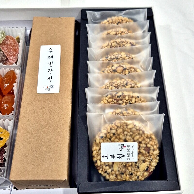 강릉팜,G-MIDAM 강릉미담 (강릉팜 미담종합 26-생강청&정과셑)▶무료배송◀ 콩고물도라지정과 생강,금귤,연근정과 생강청,오곡칩품위있는 명절선물 무보님 은사님 사돈